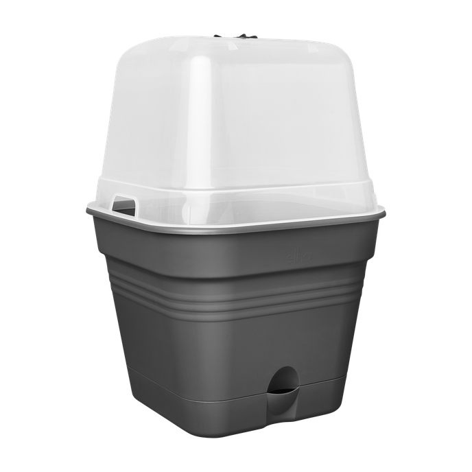 green basics growpot square allin1 30cm living black